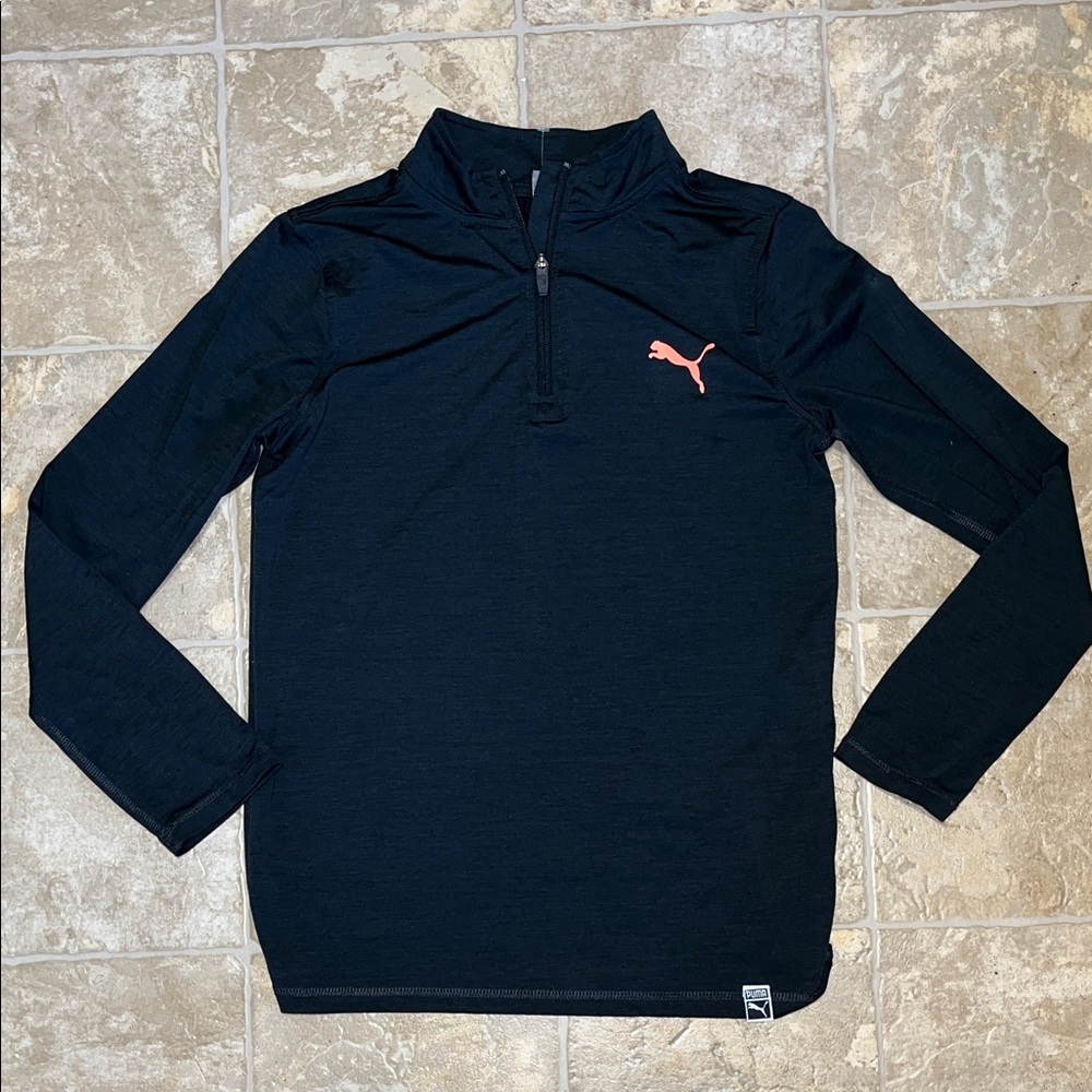 **Last chance** Puma Black Quarter-Zip Pullover with Logo